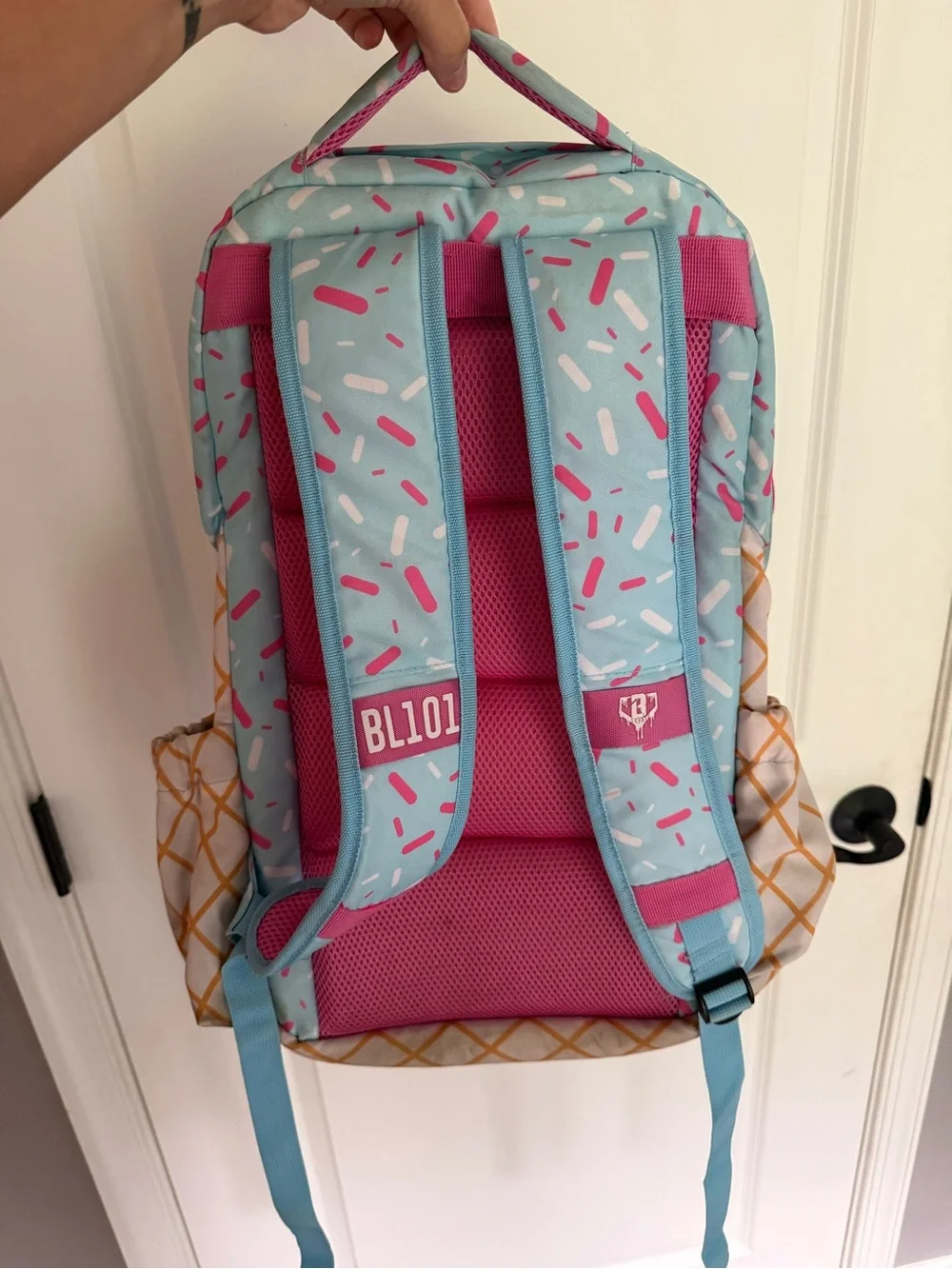 Baseball Lifestyle 101 Ice Cream Cone Sprinkle Backpack - Blue & Pink